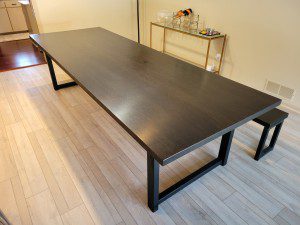 ebony white oak dining table