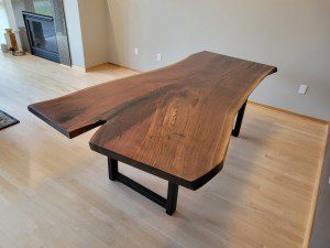 minneapolis walnut live edge table        