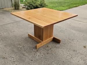 Square Cherry Pedestal Table