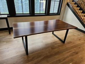 7'L walnut live edge dining table wayzata mn