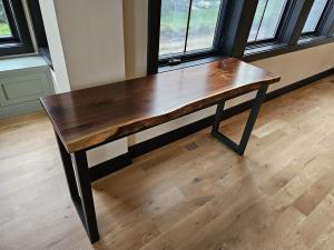 walnut live edge console table