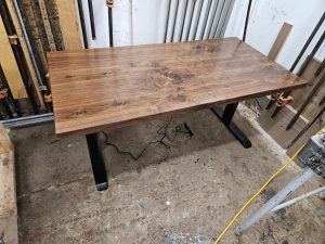 Custom Walnut Sit Stand Desk Minneapolis