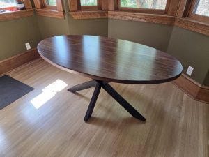 oval walnut kitchen table mn