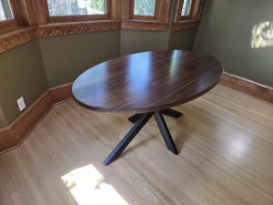 oval walnut dining table st. paul