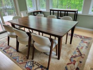 walnut tapered leg dining table