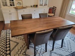 walnut custom dining table wood slab base minneapolis mn