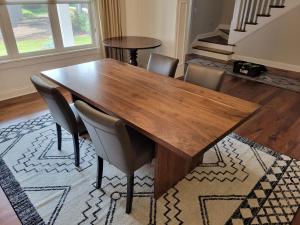 walnut slab base custom dining table edina mn