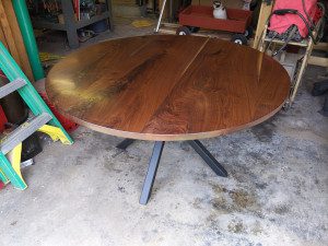 custom walnut circle table minneapolis mn custom table st. paul        