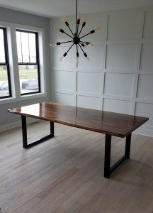 custom walnut dining table faux live edge mn             