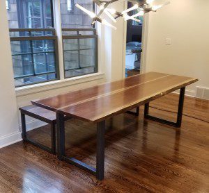 walnut live edge dining table edina minnesota furniture maker near me          